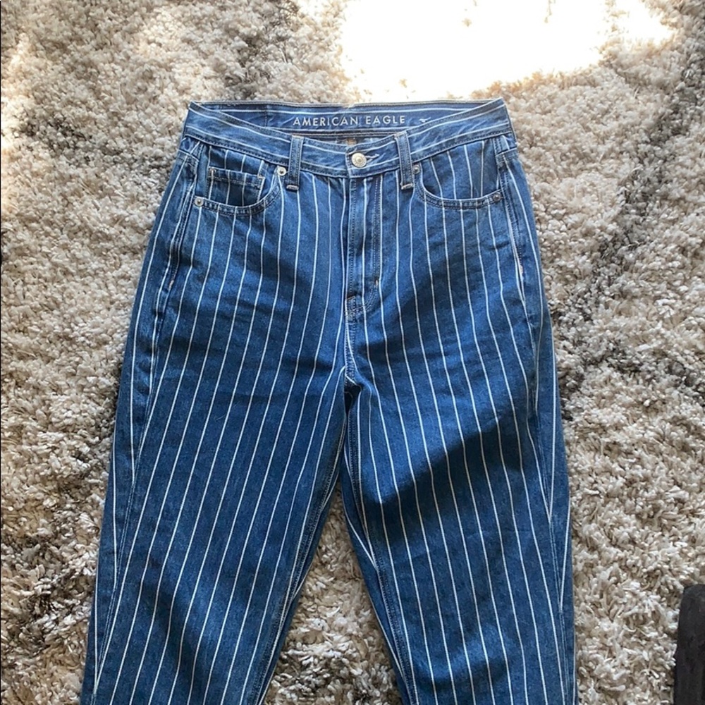 American eagle stripped mom jeans